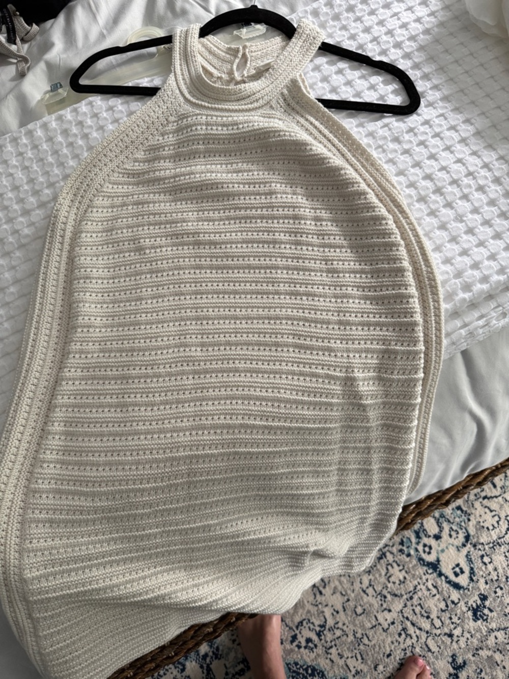 GAP Cream Crochet Halter A-Line Mini Dress - Picture 4 of 4